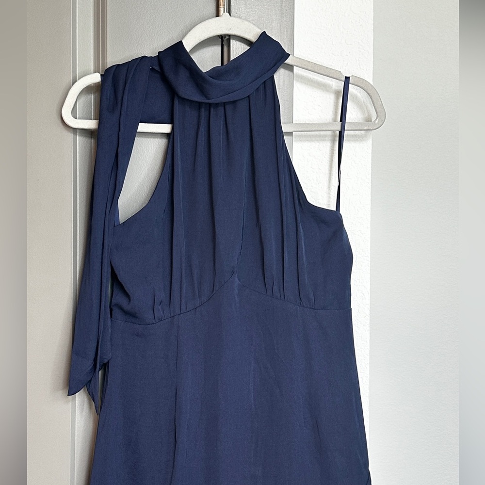 Elegant Navy Blue Halter Dress | Selfie Leslie